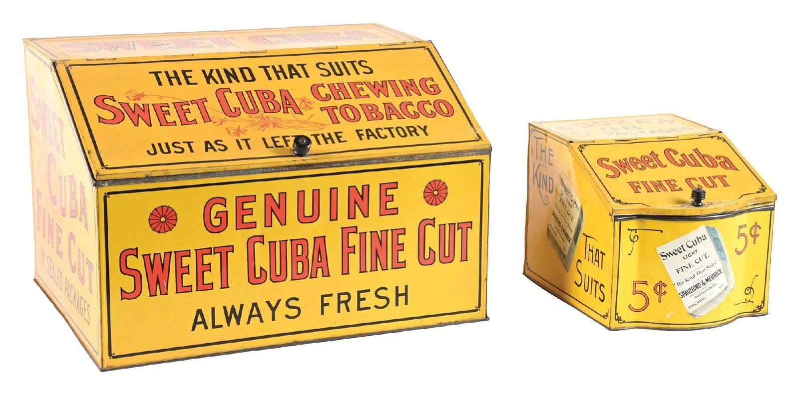 PAIR OF SWEET CUBA CHEWING TOBACCO TIN (1 of 4)