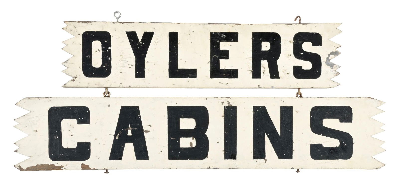 OYLERS CABINS TWO PIECE HAND-PAINTED WOOD SIGN (1 of 2)