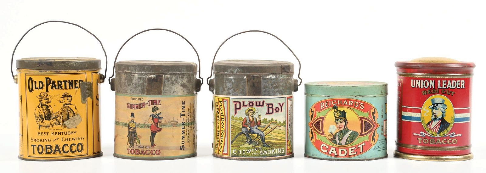 COLLECTION OF 5: PAIL-STYLE TOBACCO TINS (1 of 4)