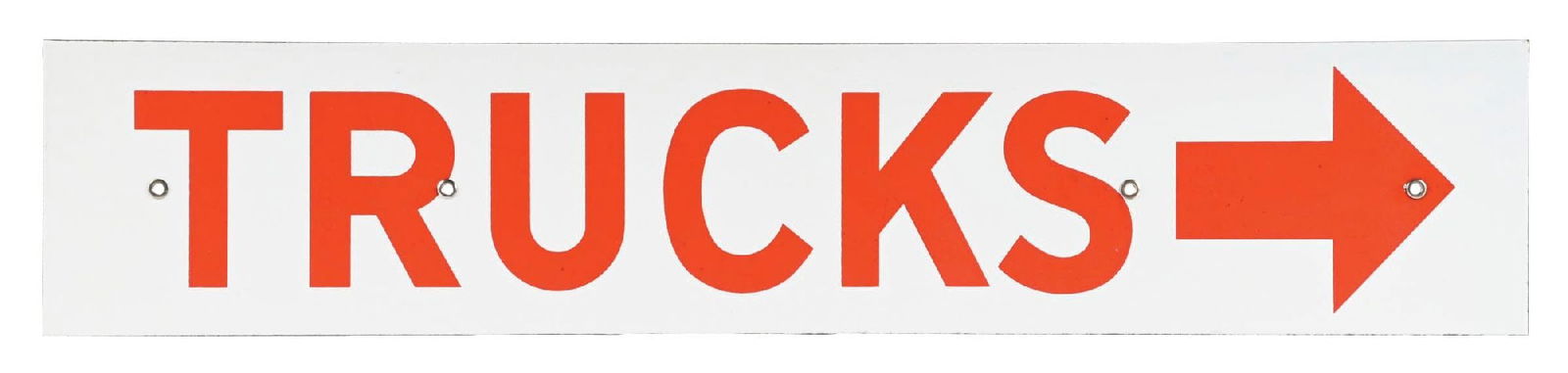 TRUCKS DIRECTIONAL PORCELAIN SIGN: SSP. CONDITION: Outstanding color & gloss throughout, showing no chipping in the inner & outer field, showing clean script. Excellent condition mounting holes with no notable outer edge wear. An