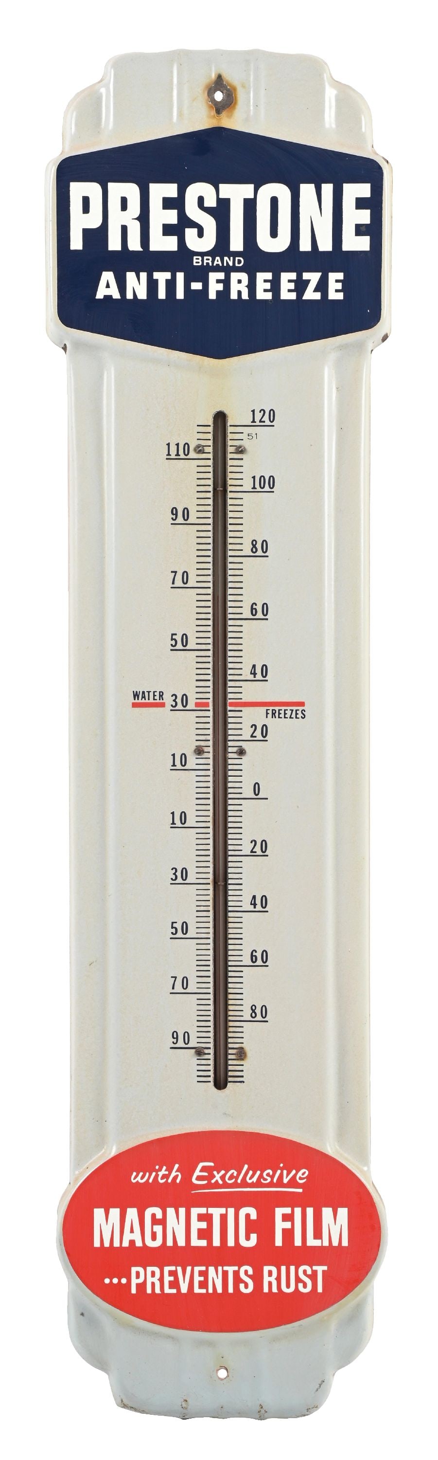 PRESTONE ANTI-FREEZE PORCELAIN THERMOMETER (1 of 2)