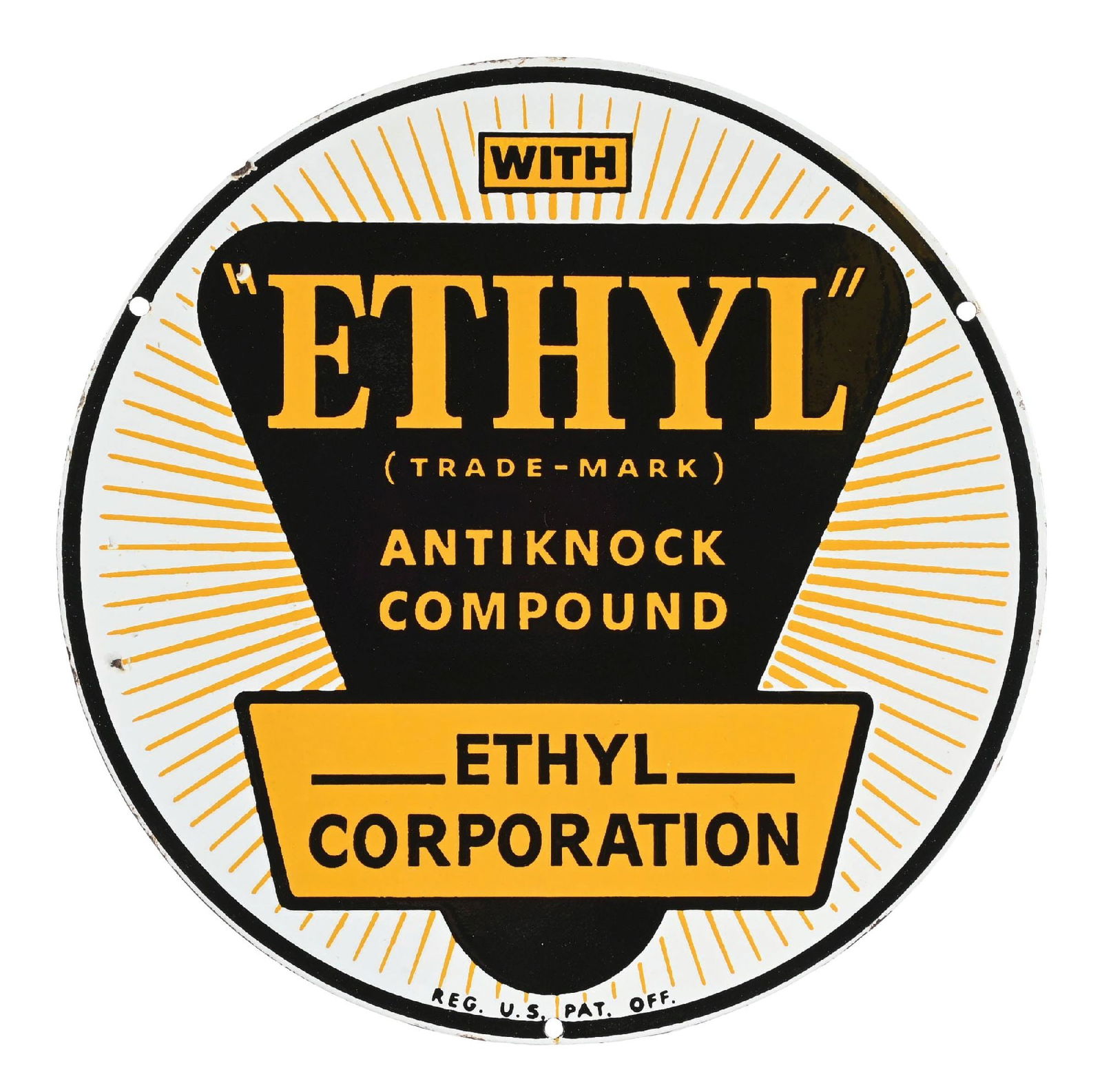 ETHYL ANTIKNOCK COMPOUND PORCELAIN PUMP PLATE (1 of 2)