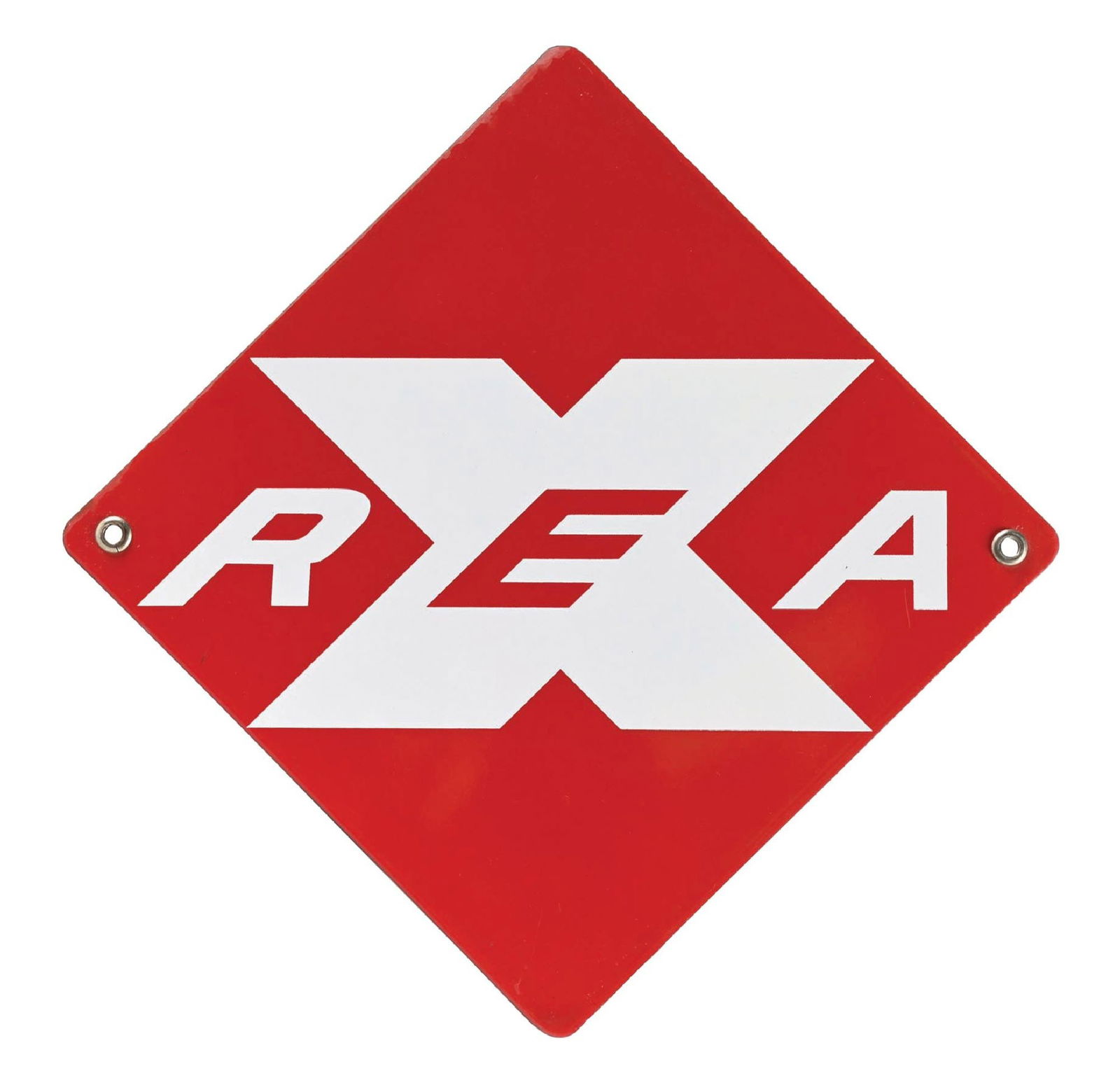 RAILROAD EXPRESS AGENCY PORCELAIN SIGN: SSP. CONDTION: Outstanding color and gloss, showing no notable field wear. Excellent condition mounting holes, with minimal wear along the outer edges. Condition: (9.0). Dimensions: 12" x 12".