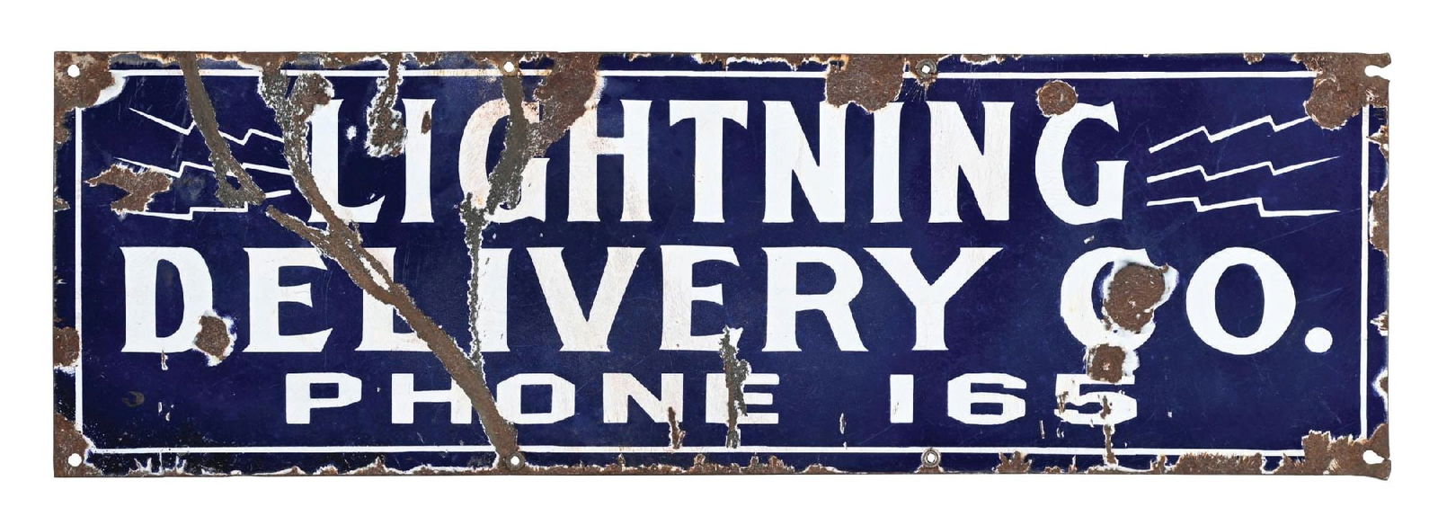 LIGHTNING DELIVERY COMPANY PORCELAIN SIGN (1 of 2)