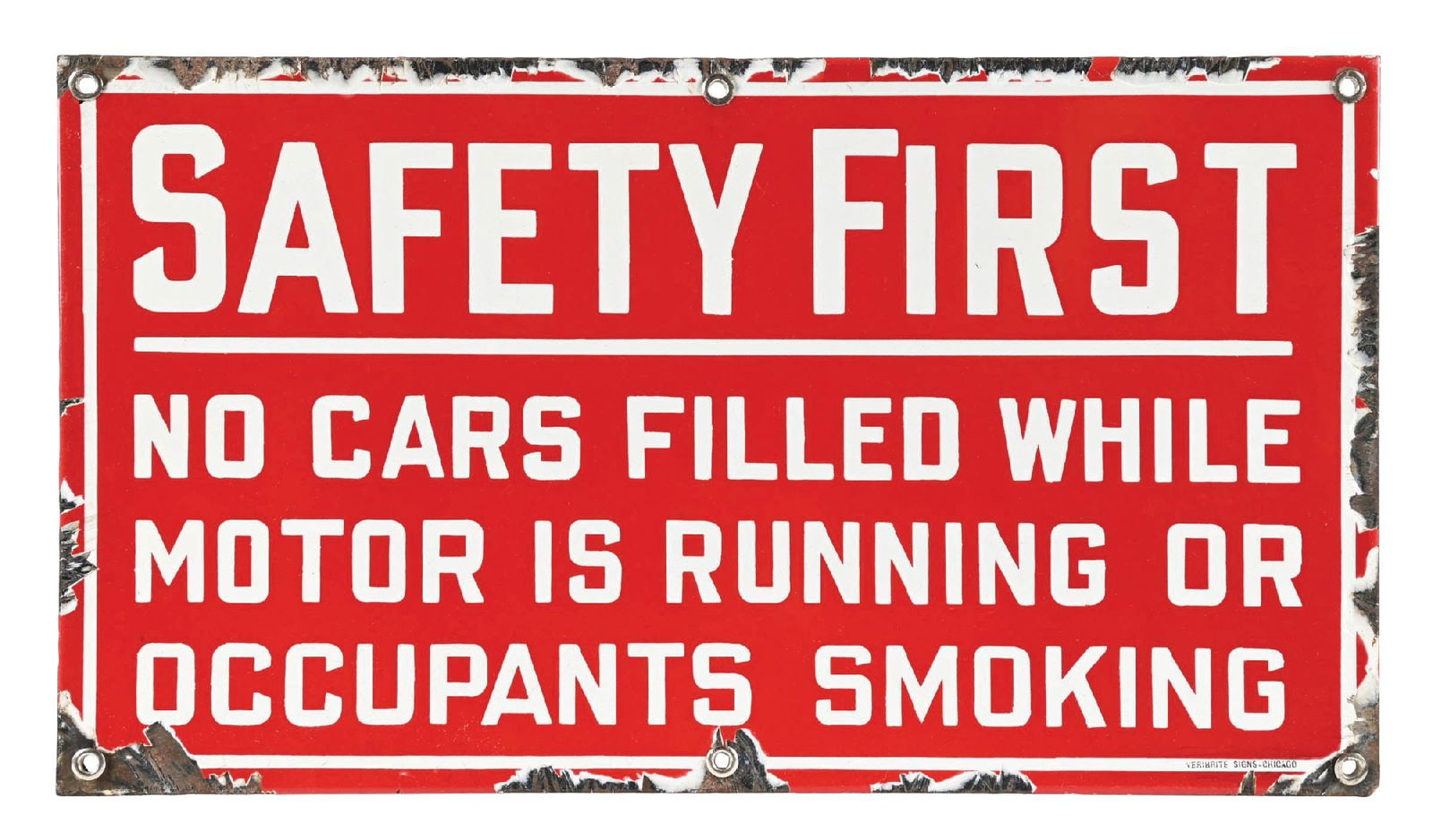 SAFETY FIRST SERVICE STATION PORCELAIN SIGN (1 of 3)