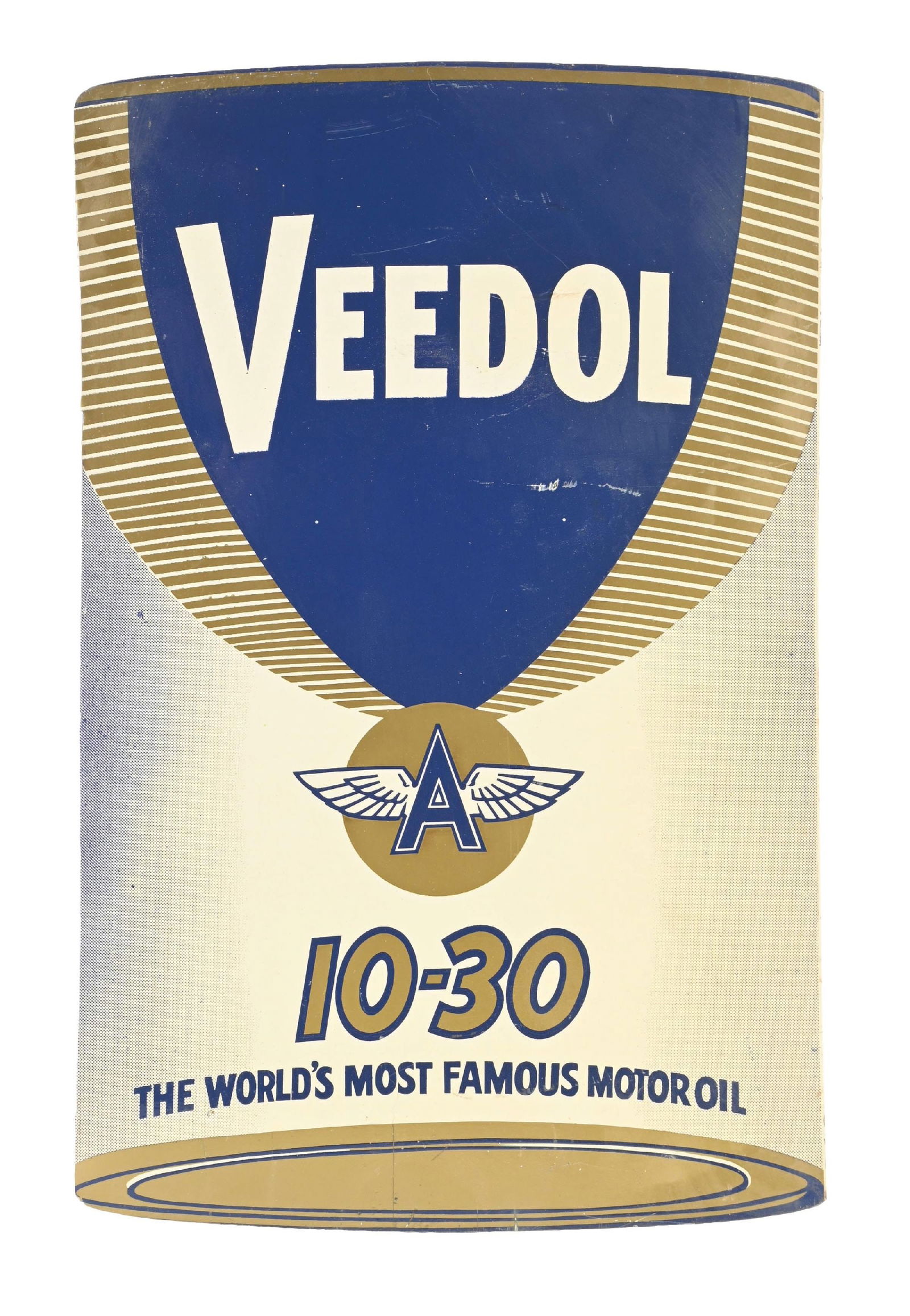 VEEDOL MOTOR OIL "THE WORLD'S MOST FAMOUS MOTOR OIL" TIN SIGN (1 of 2)