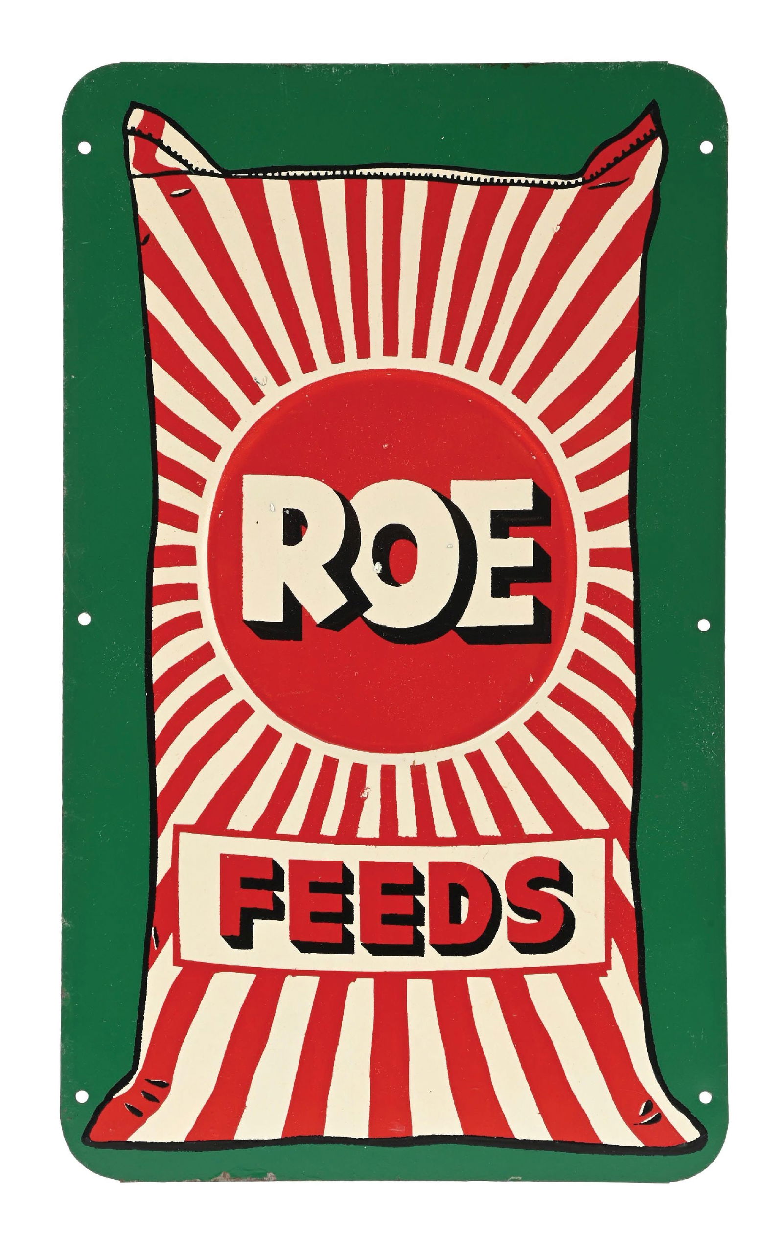 ROE FEEDS EMBOSSED TIN SIGN (1 of 2)