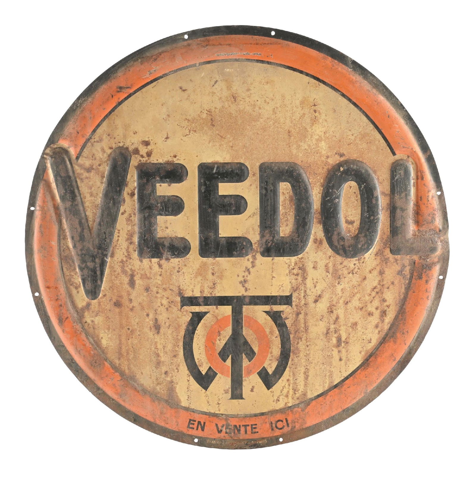 VEEDOL MOTOR OIL EMBOSSED TIN SIGN (1 of 3)