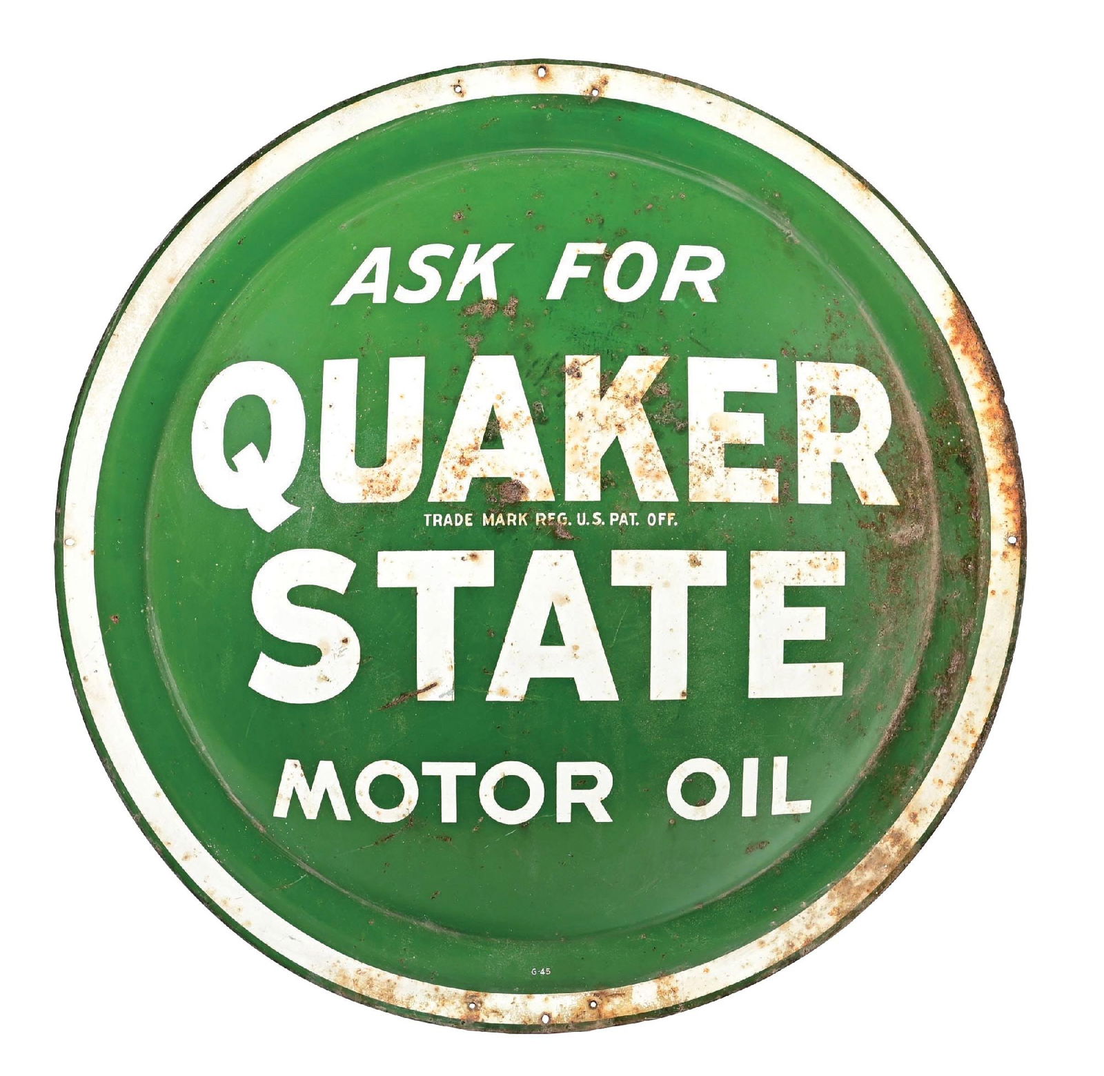 QUAKER STATE MOTOR OIL TIN BUBBLE SIGN (1 of 3)