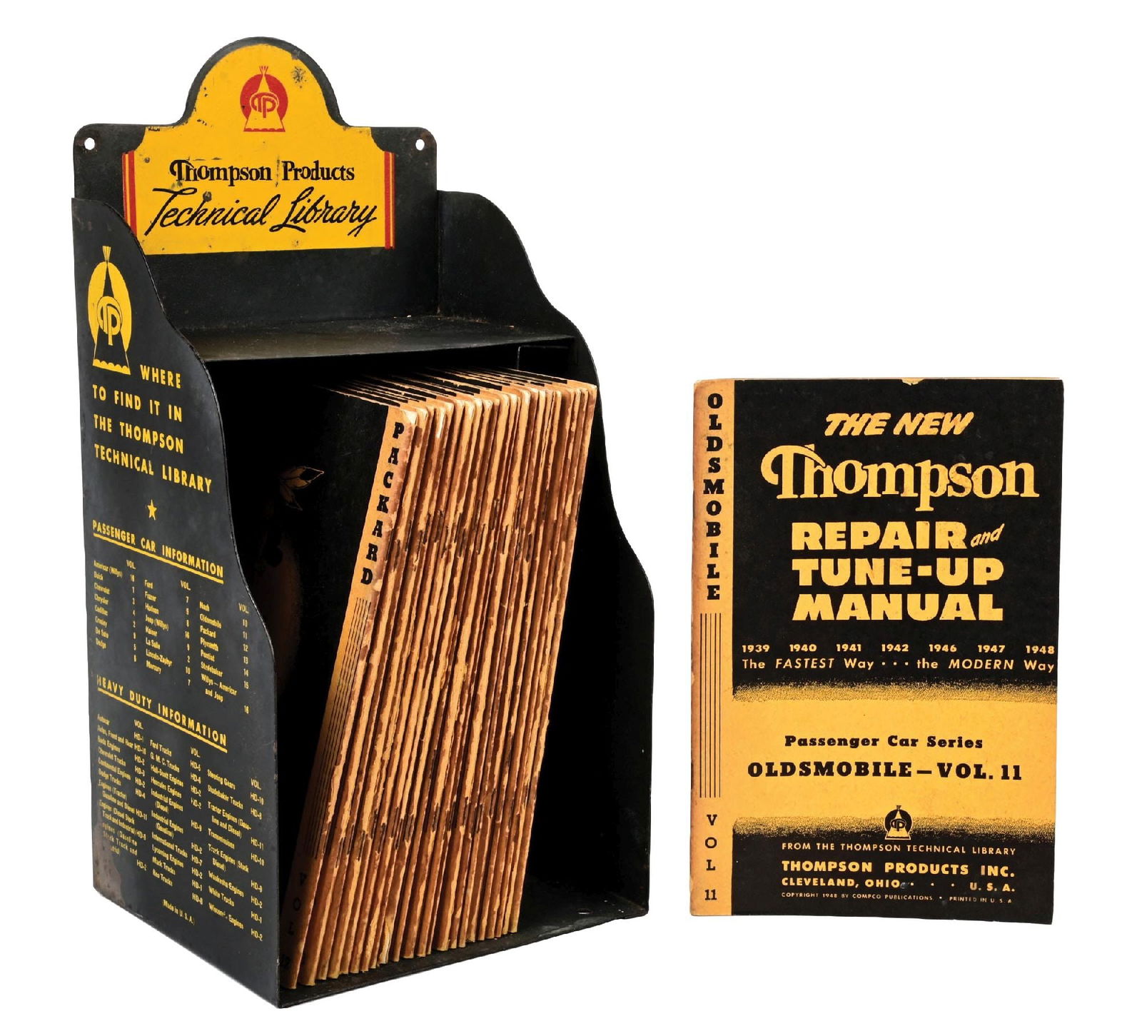 THOMPSON PRODUCTS TECHNICAL LIBRARY TIN STORE DISPLAY W/ BOOKS (1 of 5)