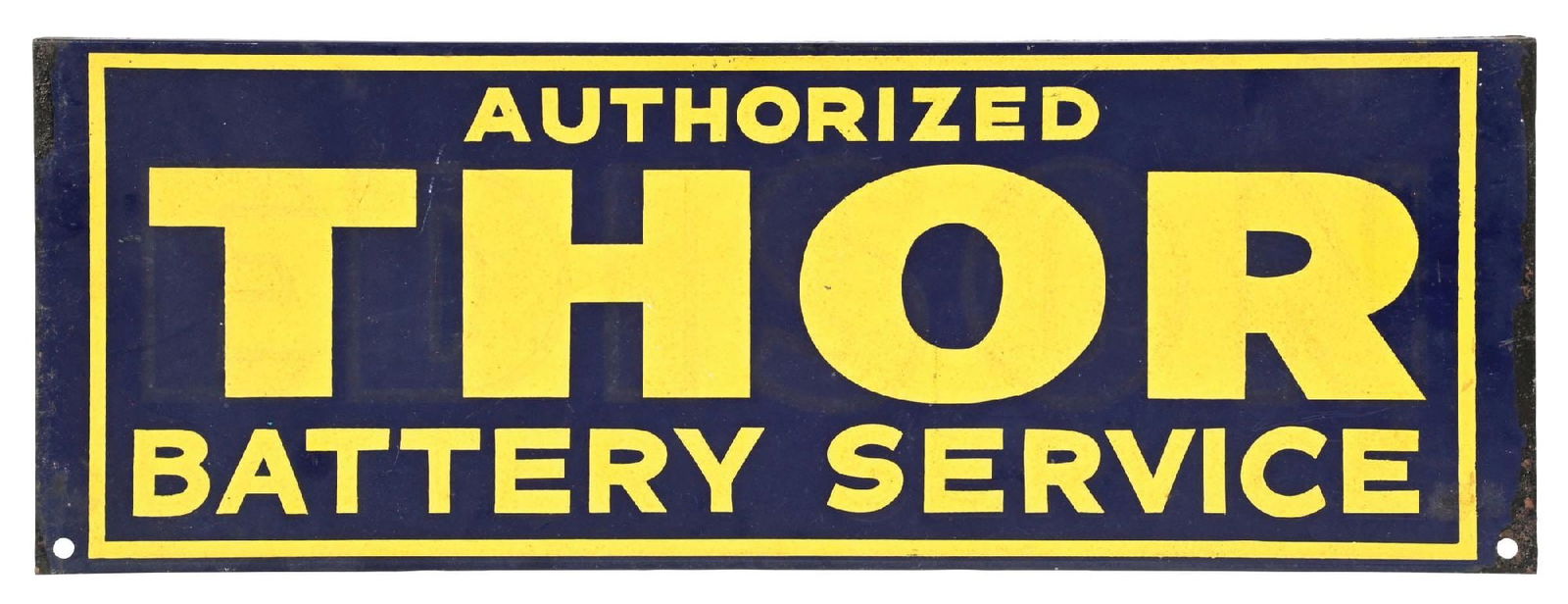 AUTHORIZED THOR BATTERY SERVICE TIN BATTERY RACK SIGN (1 of 2)