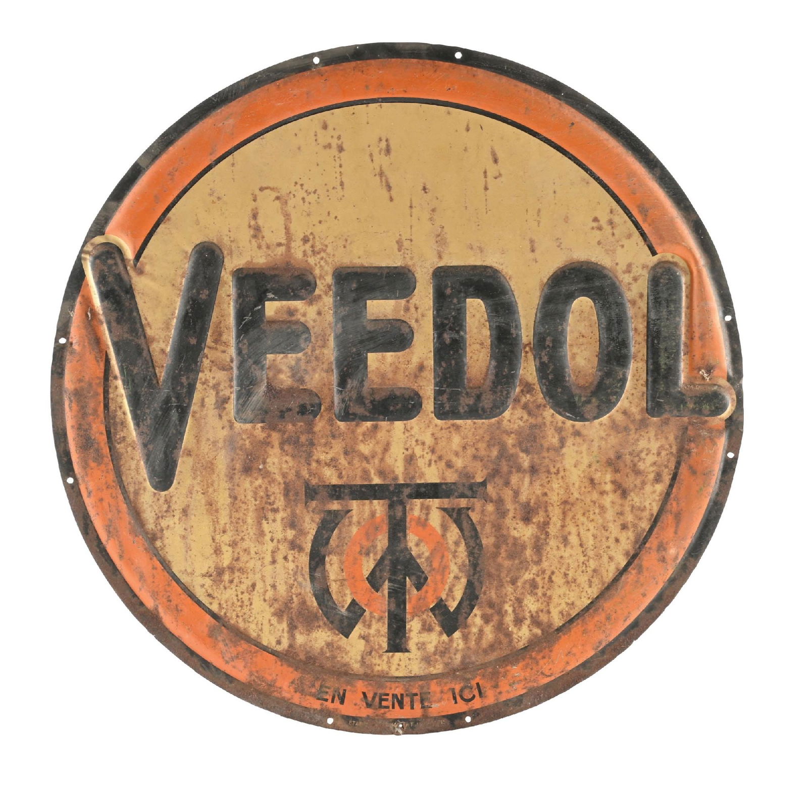 VEEDOL MOTOR OIL EMBOSSED TIN SIGN (1 of 3)