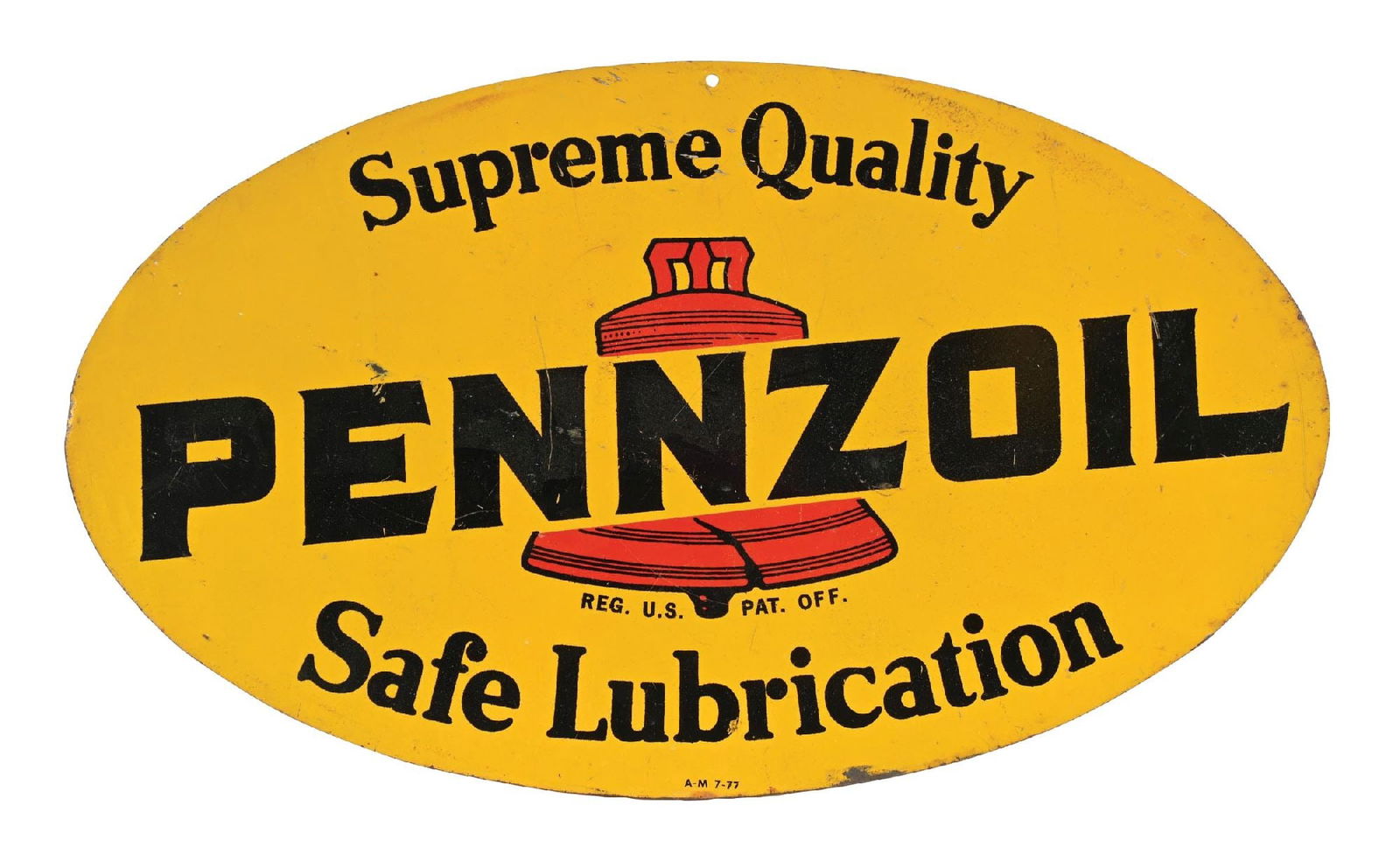 PENNZOIL SUPREME QUALITY SAFE LUBRICATION TIN RACK SIGN (1 of 3)
