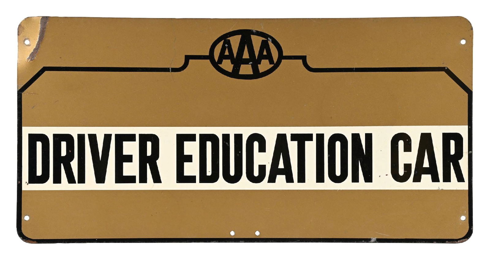 AAA DRIVER EDUCATION CAR TIN SIGN (1 of 2)