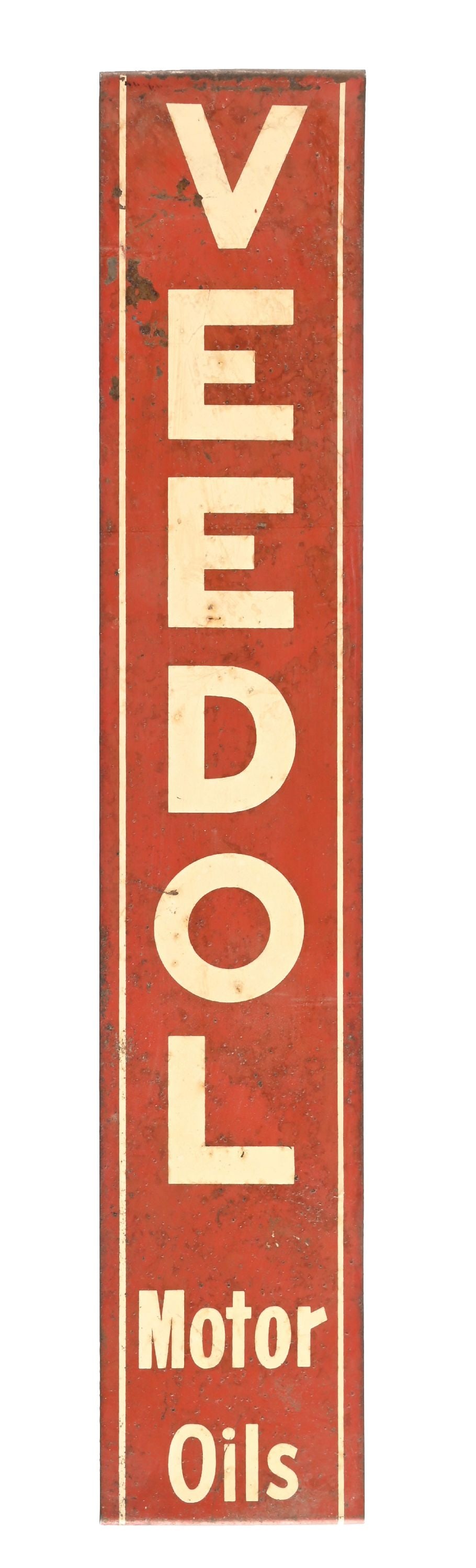 VEEDOL MOTOR OIL TIN OIL CAN RACK SIGN (1 of 2)