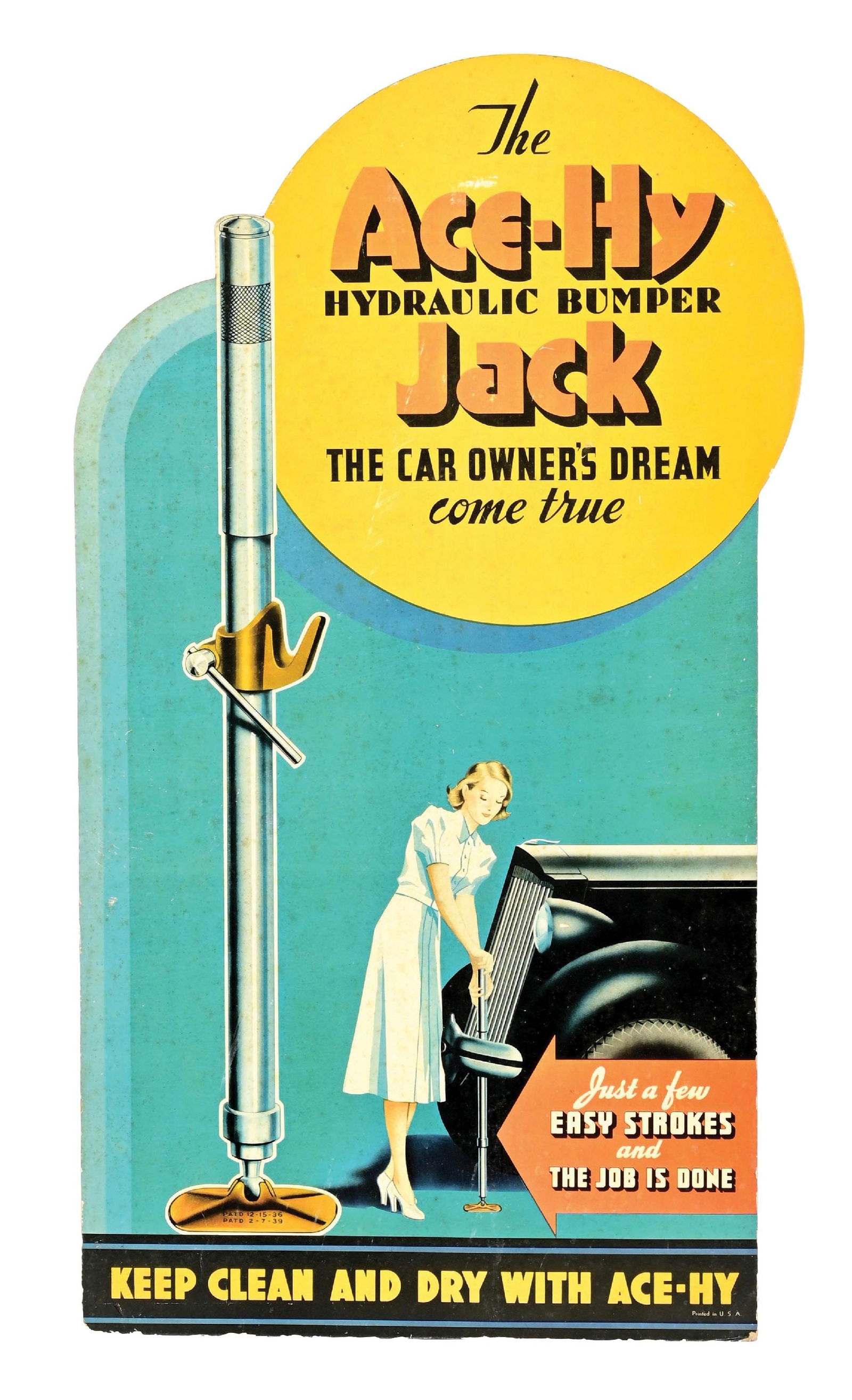 THE ACE-HY HYDRAULIC BUMPER JACK CARDBOARD EASEL BACK STORE DISPLAY (1 of 2)