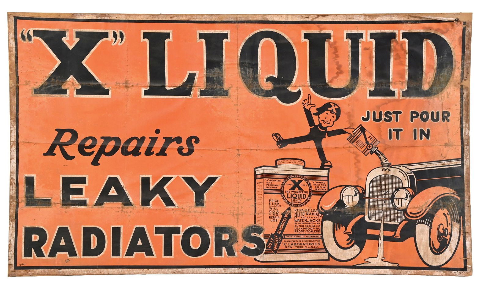 X LIQUID REPAIRS LEAKY RADIATORS CANVAS ADVERTISING BANNER (1 of 4)