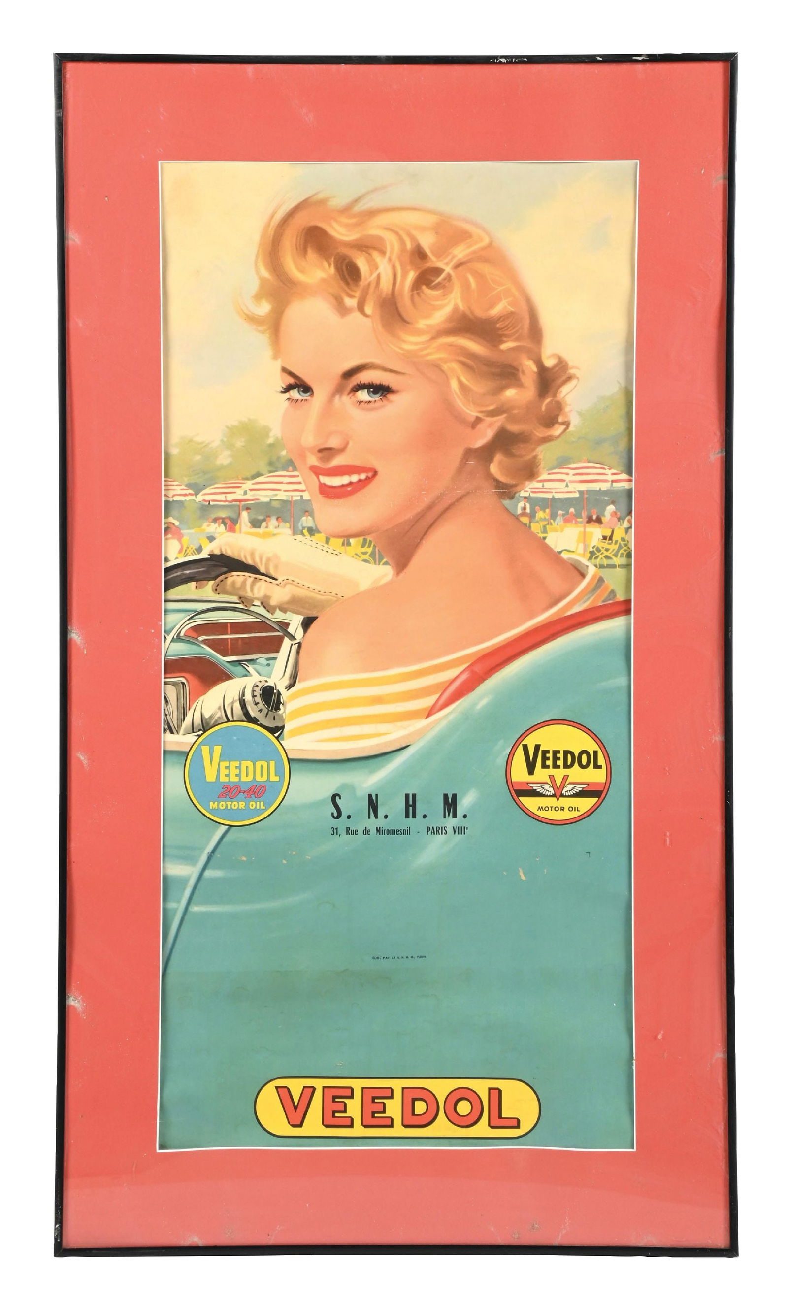 VEEDOL MOTOR OIL FRAMED PAPER POSTER (1 of 3)