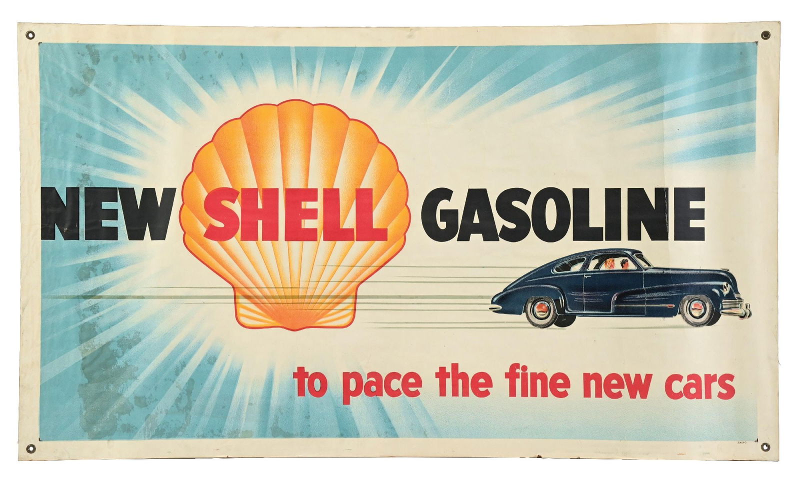 SHELL GASOLINE TO PACE THE FINE NEW CARS PAPER ADVERTISING POSTER (1 of 3)
