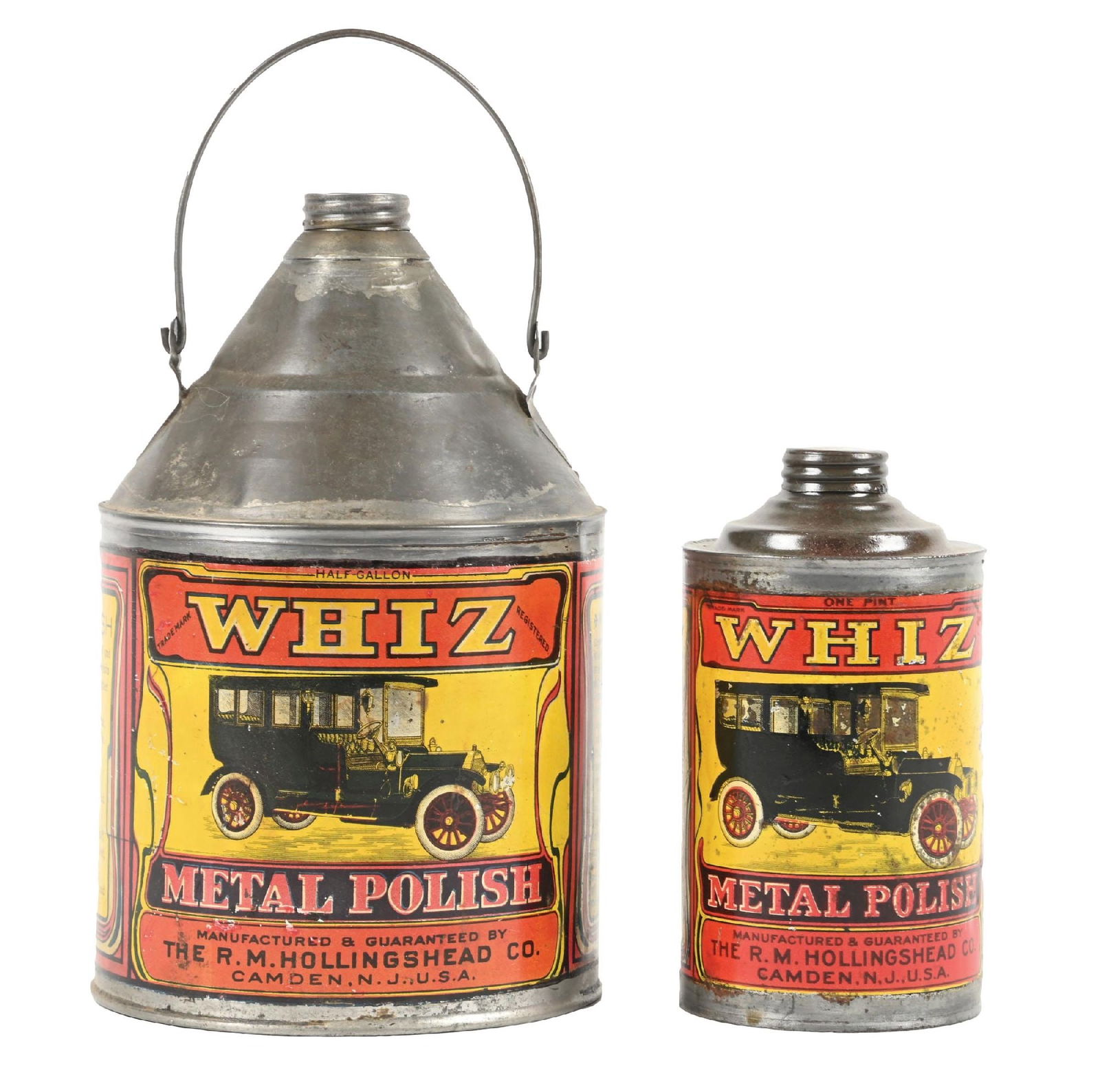 PAIR OF WHIZ AUTOMOTIVE POLISH TINS (1 of 4)