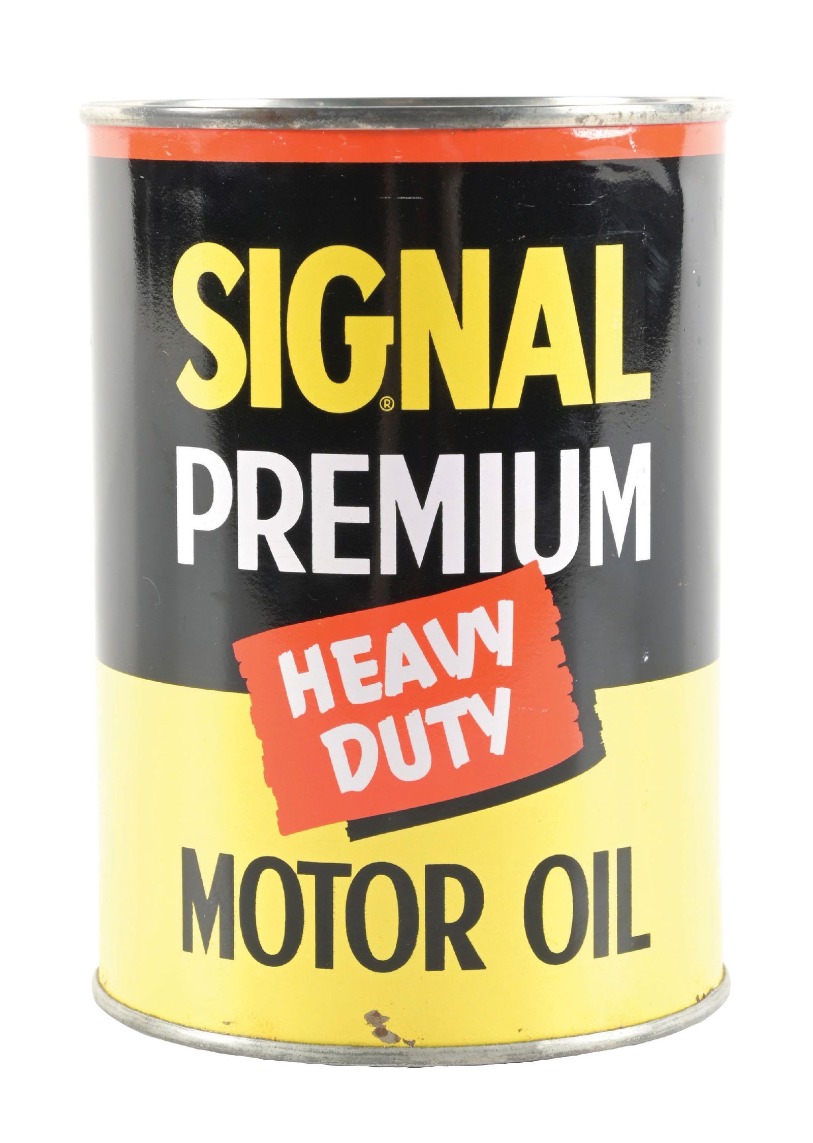 SIGNAL PREMIUM HEAVY DUTY MOTOR OIL ONE- QUART CAN W/ BLACK STOPLIGHT GRAPHIC (1 of 4)