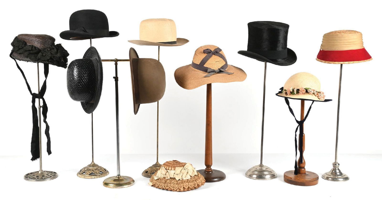 LARGE COLLECTION OF HAT DISPLAYS W/ VINTAGE HATS (1 of 4)