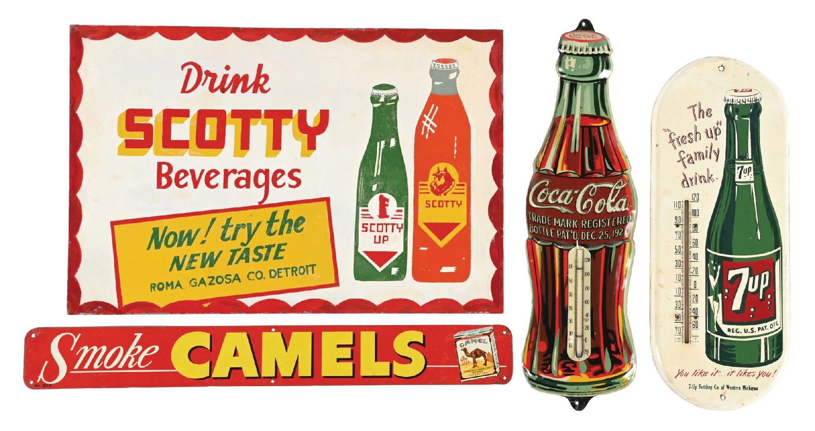 COLLECTION OF 4 ADVERTISING SIGNS (1 of 2)