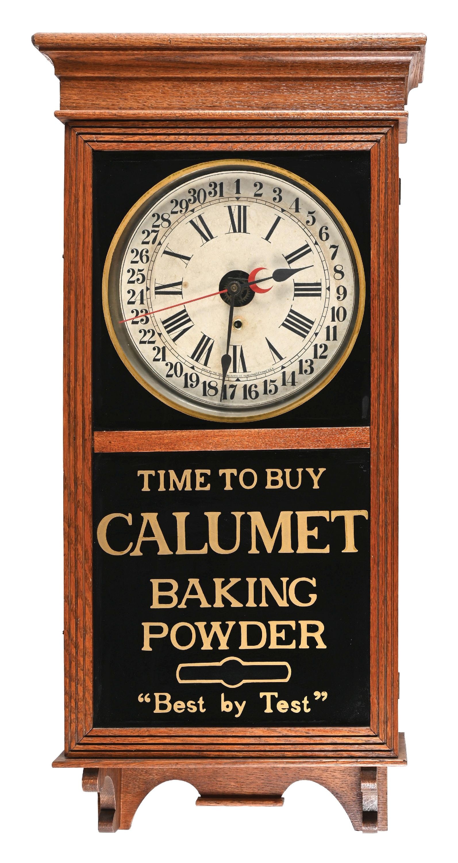 SESSIONS CLOCK CO. CALUMET BAKING POWDER ADVERTISING CLOCK (1 of 3)