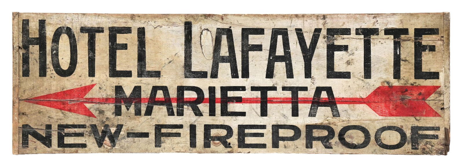 HOTEL LAFAYETTE MARIETTA PAINTED WOOD DIRECTIONAL SIGN (1 of 2)