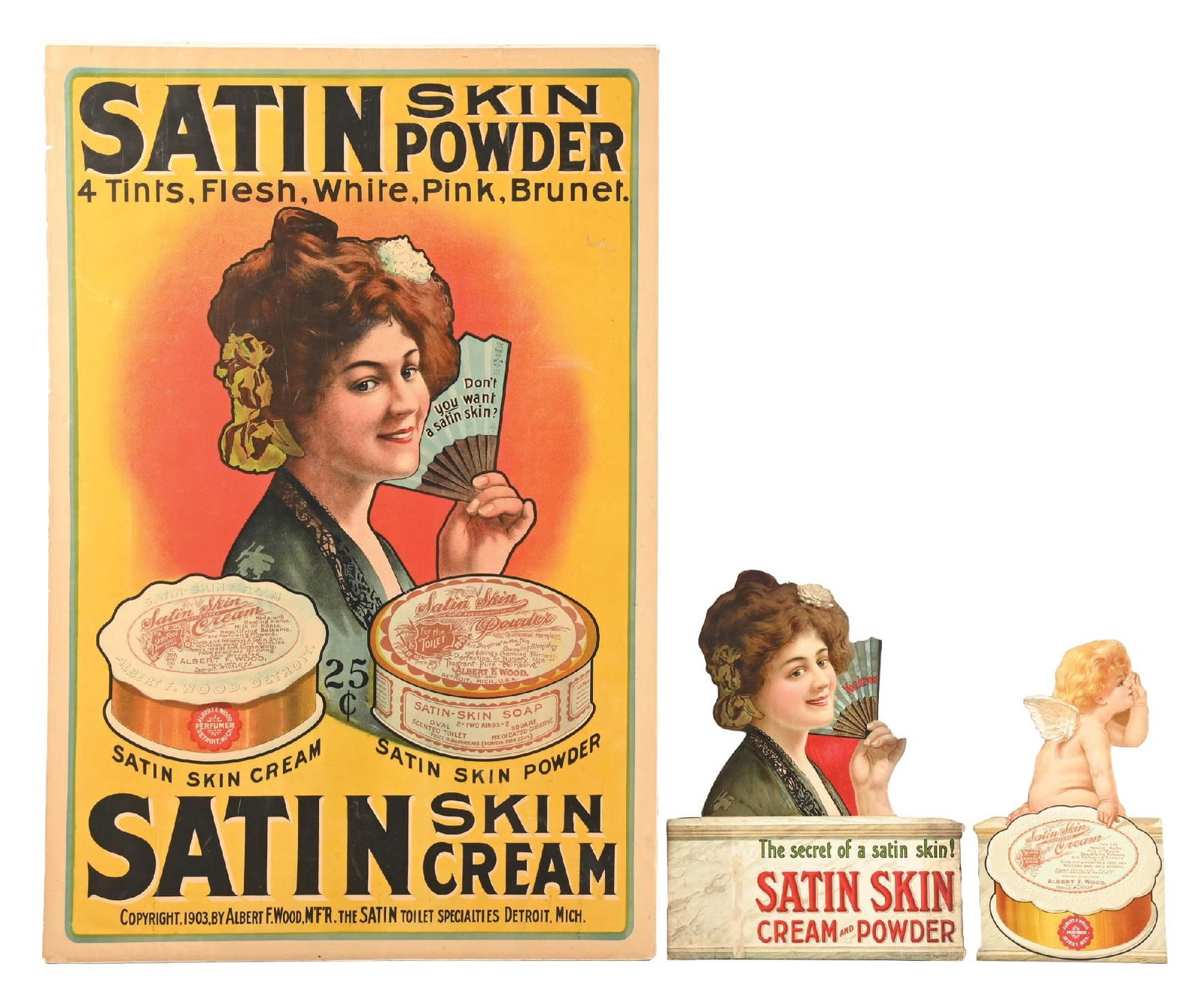 PAIR OF SATIN SKIN COMPLEXION POWDER ADVERTISING (1 of 2)