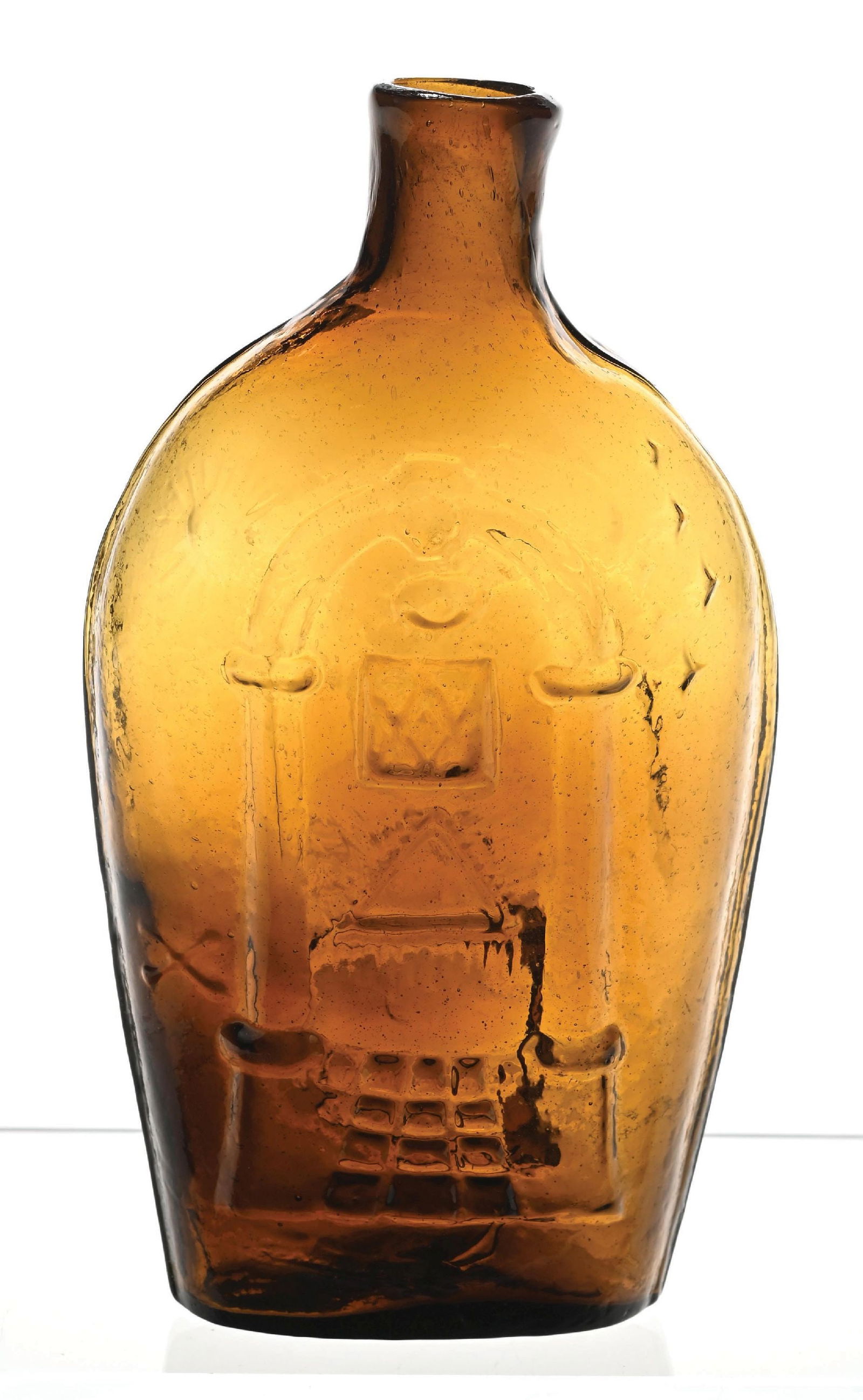 KEENE MASONIC EAGLE PINT FLASK - 3