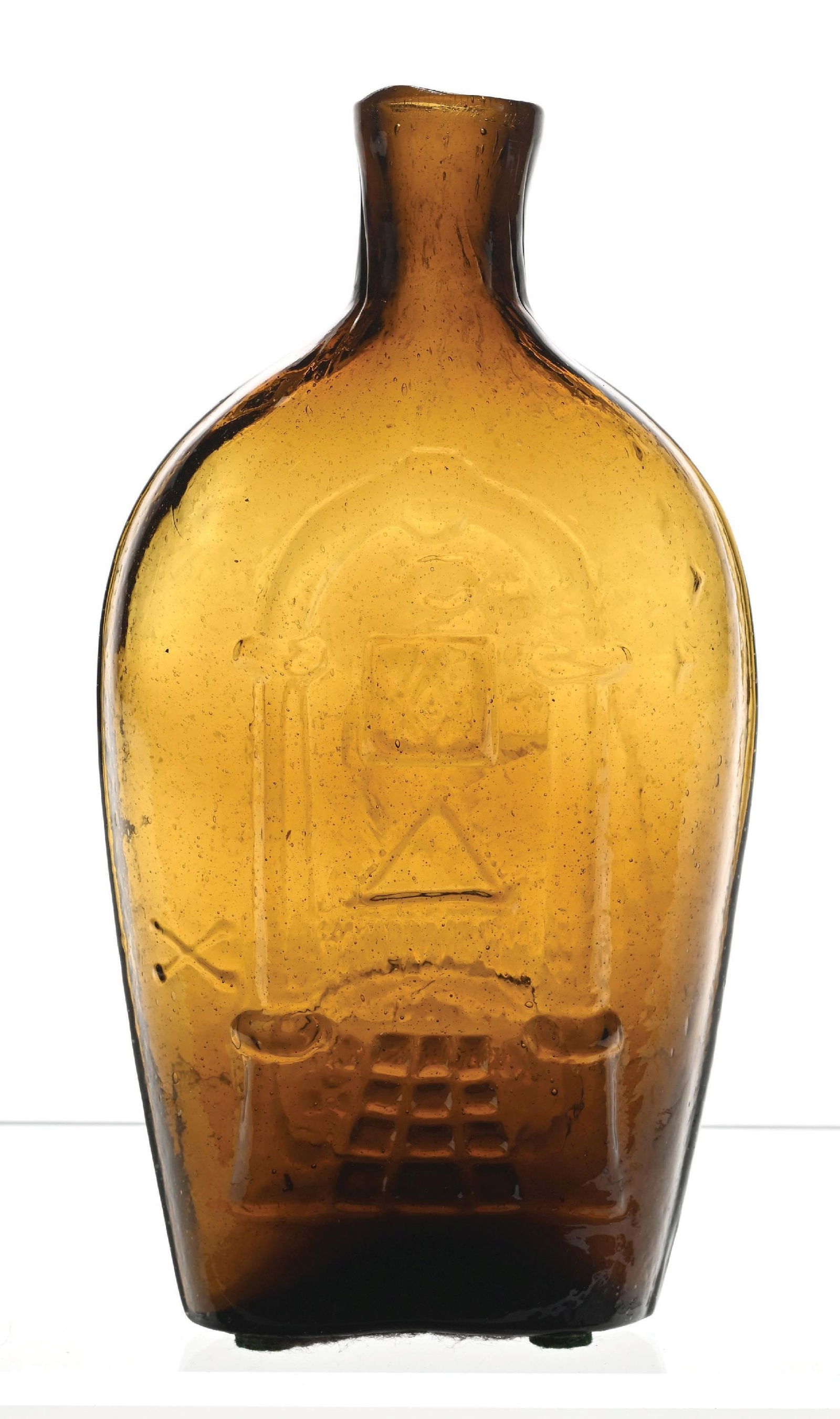 KEENE MASONIC EAGLE HALF-PINT FLASK - 3