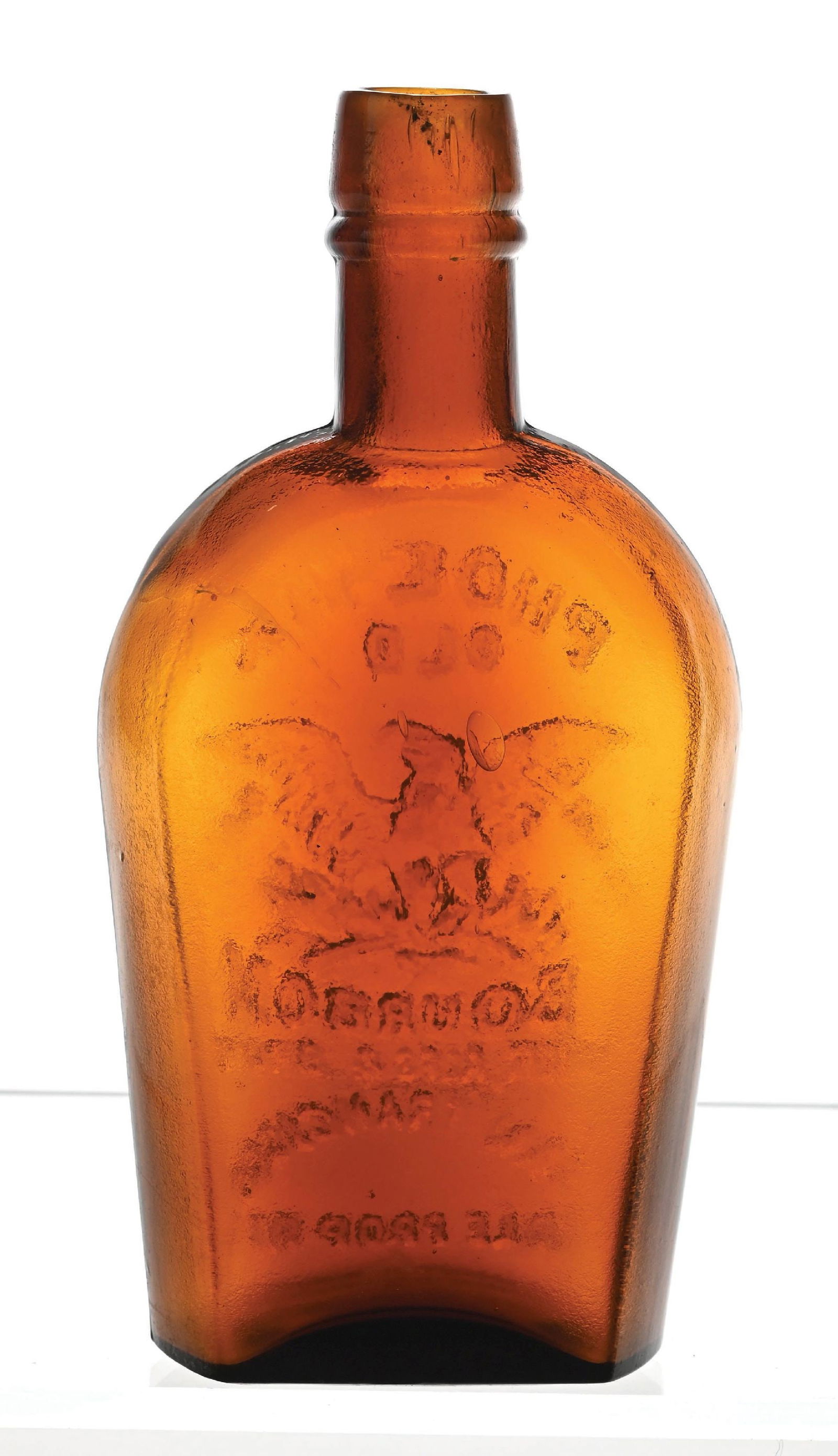 OLD BOURBON PHOENIX HALF-PINT WESTERN FLASK - 3