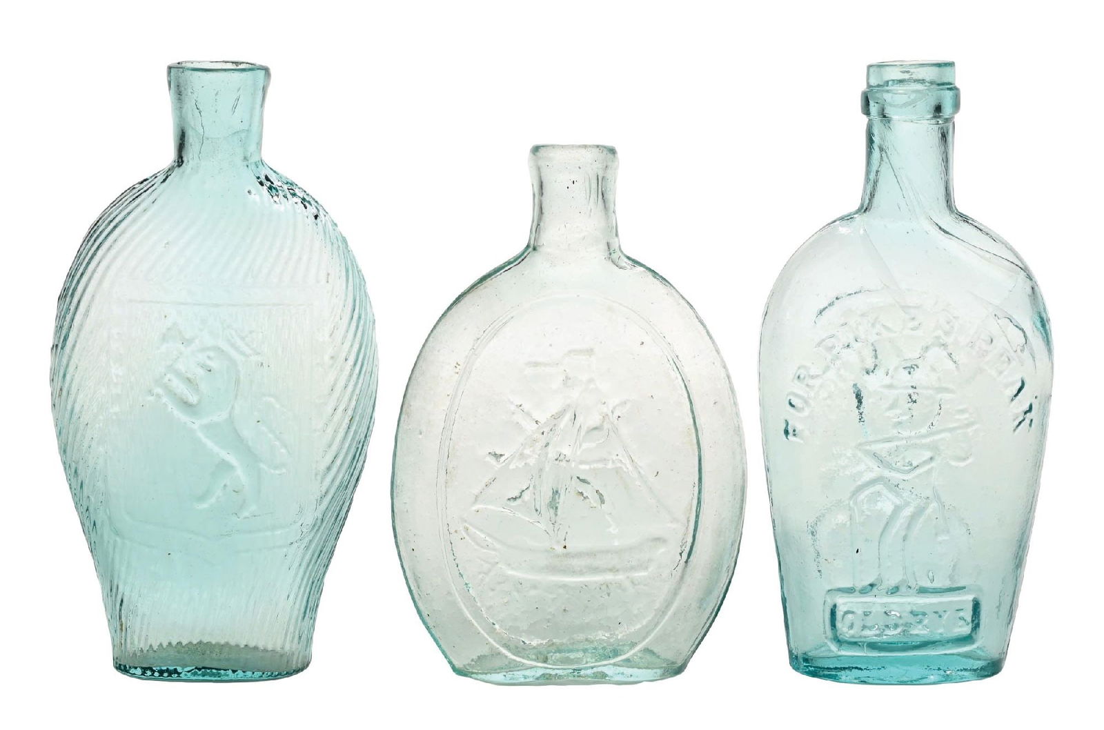 COLLECTION OF 3: CLEAR GLASS FLASKS (1 of 4)