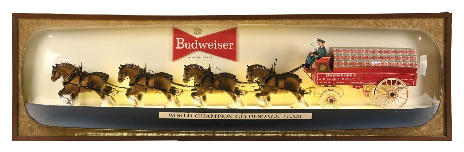 ANHEUSER-BUSCH BUDWEISER WORLD CHAMPION CLYDESDALE TEAM LARGE LIGHT-UP SIGN (1 of 2)