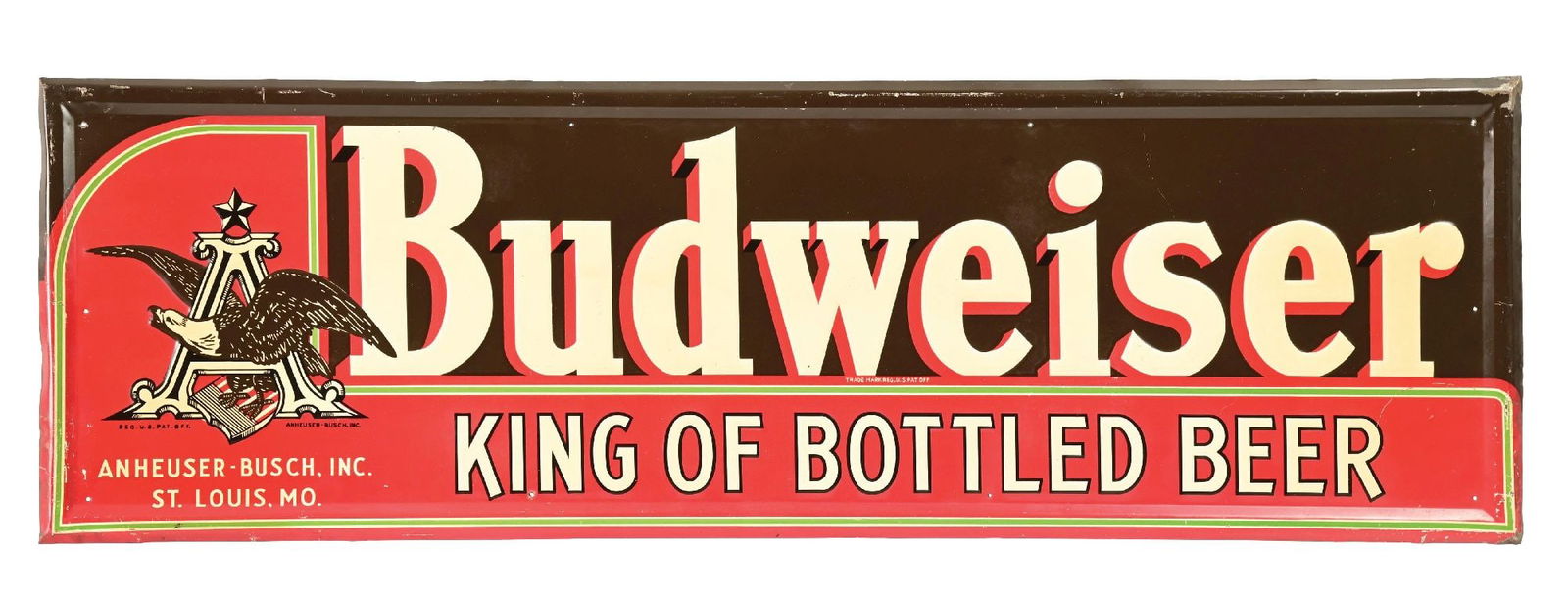 BUDWEISER KING OF BOTTLED BEER METAL SIGN (1 of 2)