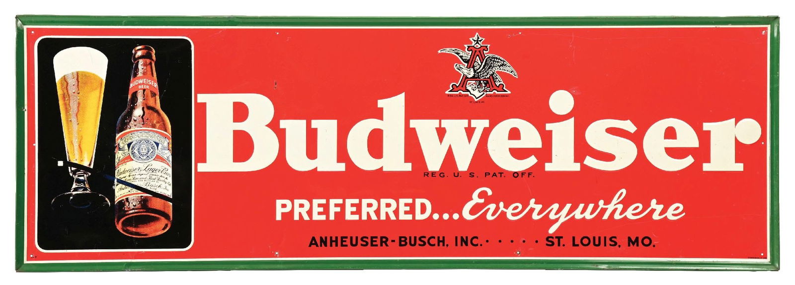 BUDWEISER LABELED BOTTLE METAL SIGN (1 of 3)