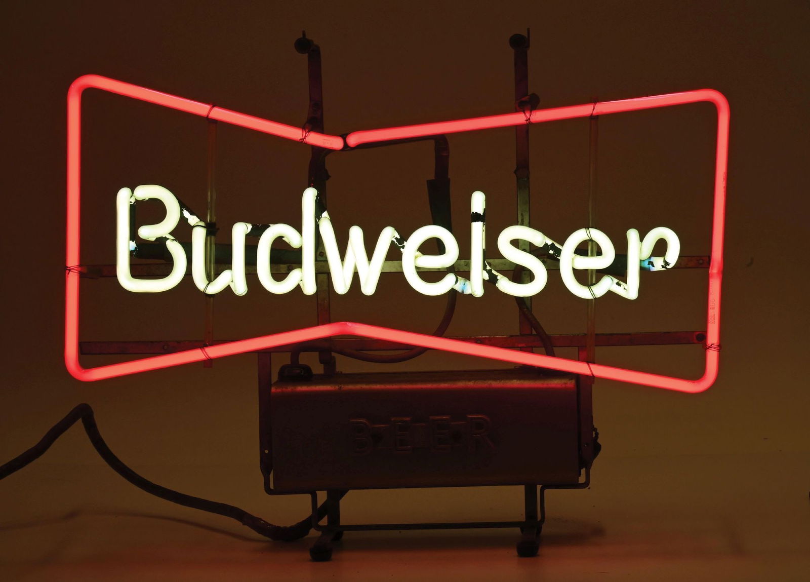 BUDWEISER BEER BOWTIE NEON SIGN, SMALL VERSION (1 of 4)