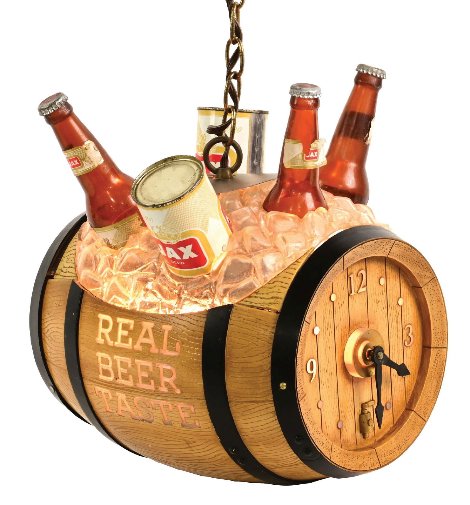 JAX REAL BEER TASTE BEER BARREL LIGHT-UP STORE DISPLAY CLOCK (1 of 4)