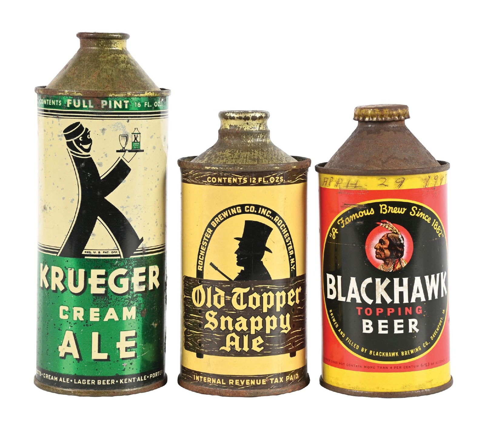 COLLECTION OF 3: CONE-TOP BEER CANS (1 of 4)