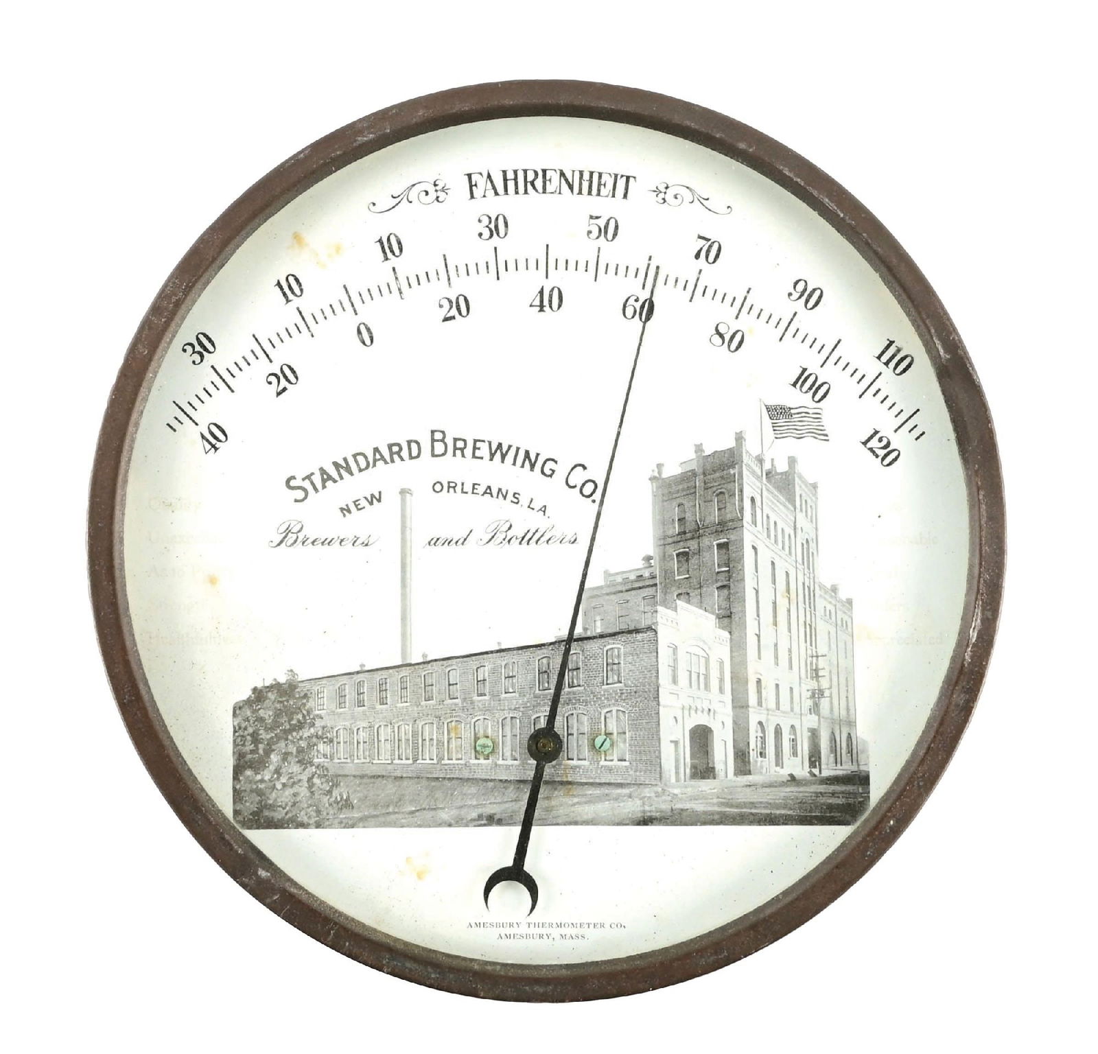 STANDARD BREWING COMPANY ADVERTISING THERMOMETER W/ BREWERY GRAPHIC (1 of 2)