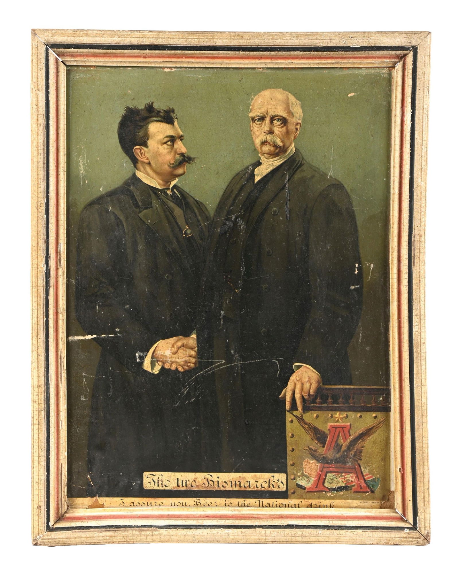 THE TWO BISMARCKS ANHEUSER-BUSCH CARDBOARD SIGN (1 of 2)