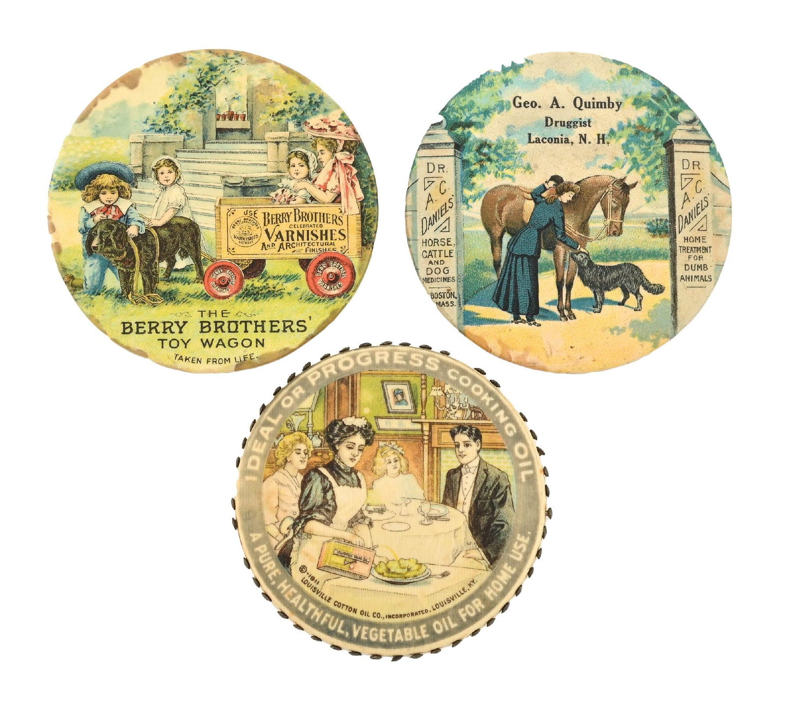 COLLECTION OF 3: ADVERTISING POCKET MIRRORS (1 of 2)