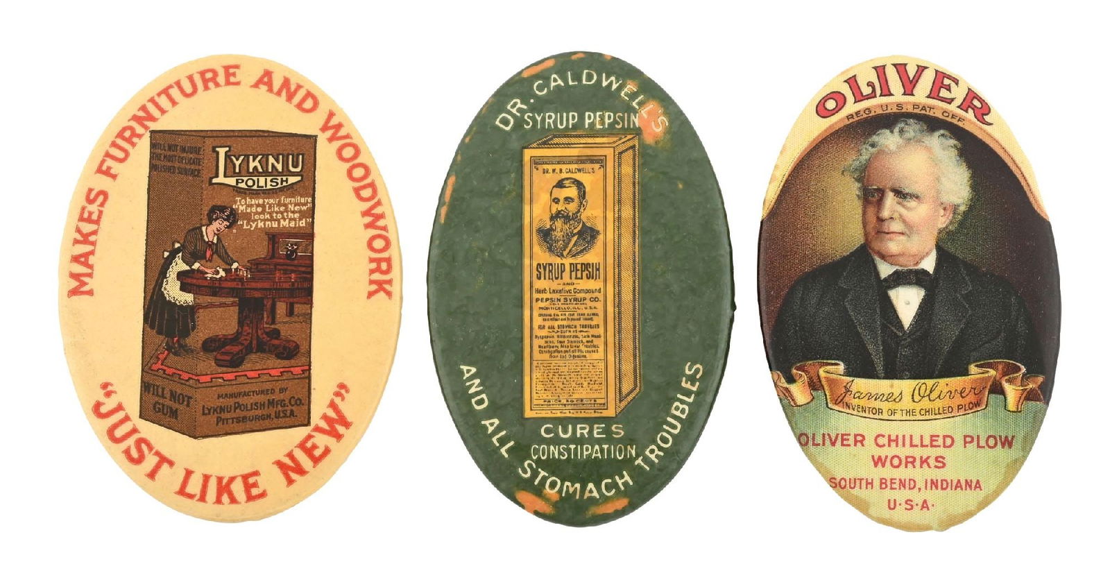 COLLECTION OF 3: ADVERTISING POCKET MIRRORS (1 of 2)