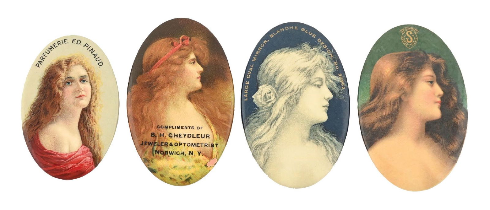 COLLECTION OF 4: CELLULOID POCKET MIRRORS (1 of 2)