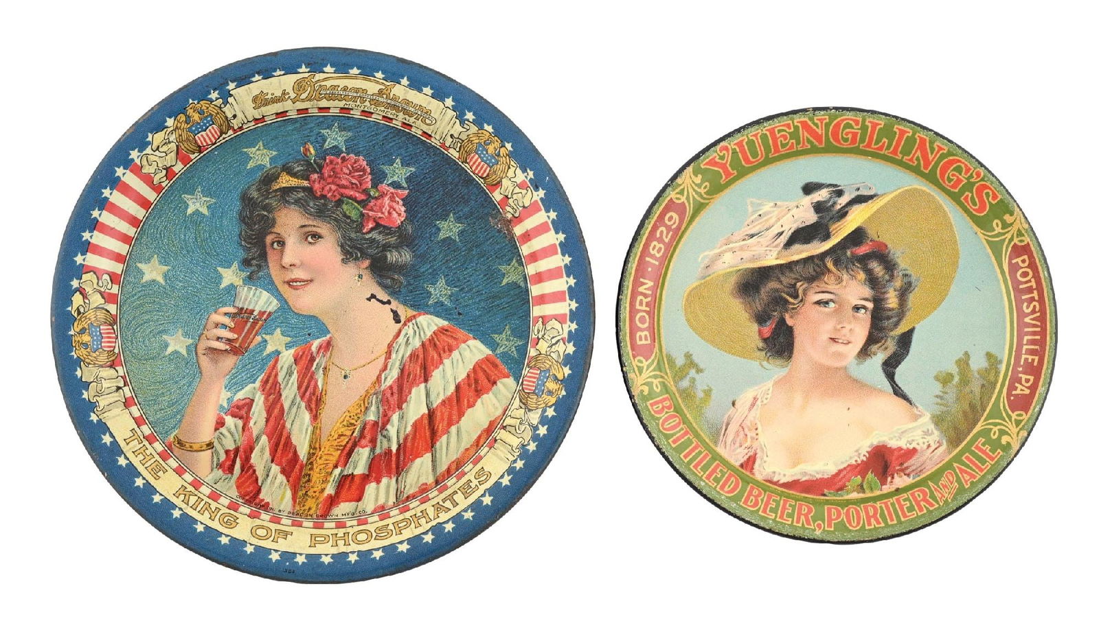 PAIR OF GRAPHIC ADVERTISING TIP TRAYS (1 of 4)