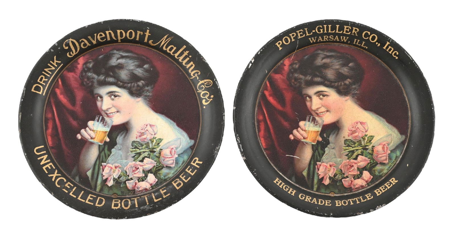 PAIR OF "THE INVITATION" STOCK SCENE TIP TRAYS (1 of 4)