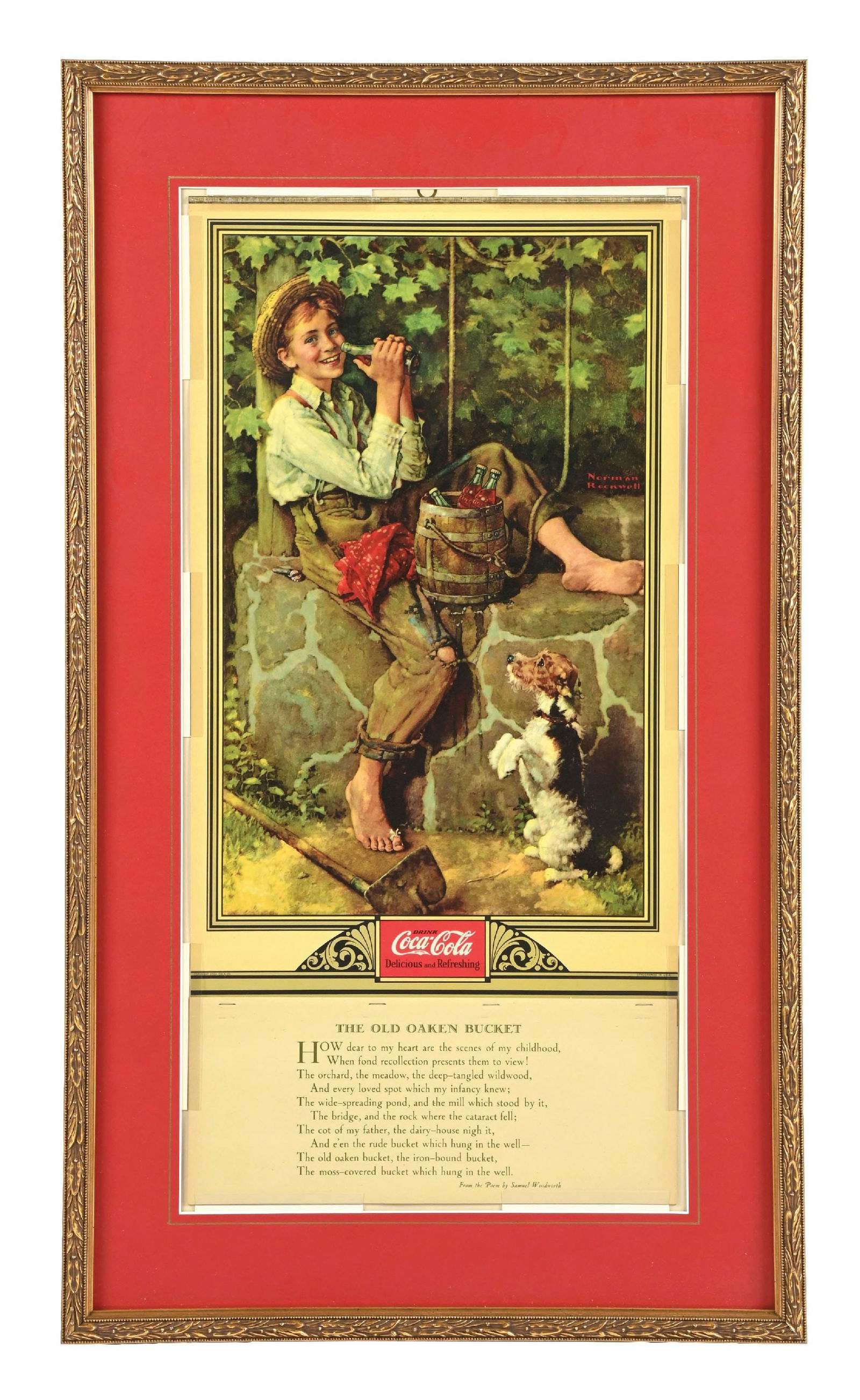 C. 1932 DRINK COCA-COLA FRAMED CALENDAR ADVERTISEMENT (1 of 4)