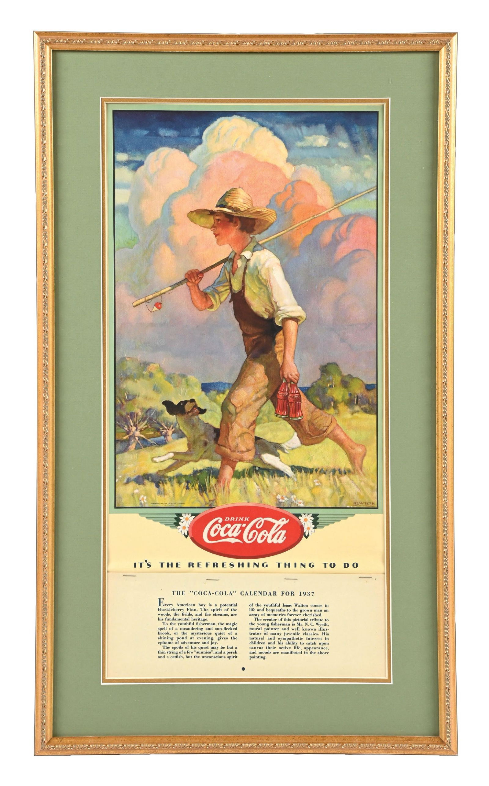 COCA-COLA 1937 LITHOGRAPH CALENDAR (1 of 4)
