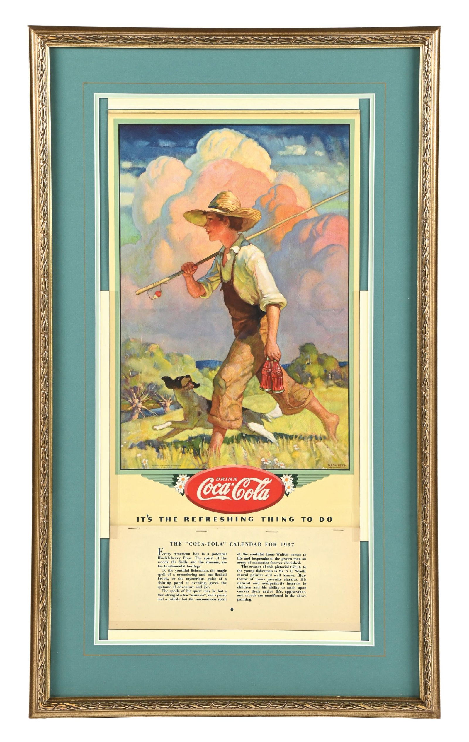 COCA-COLA 1937 LITHOGRAPH CALENDAR (1 of 4)